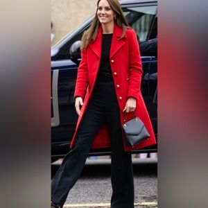 Marisa Minicucci Red Duster XL Long Sleeve Jacket Blazer Y2K Shoulder Pads Swing